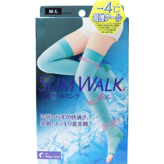 日本製 SLIM WALK -4度睡眠涼感美腿襪M~L