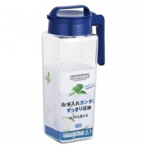 日本製岩崎方形耐高溫冷水壺2.1L(藍蓋)